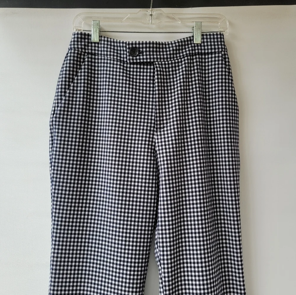 Avec Les Filles Black and White Checkered Flare Pants Size 6 High Waist Neutral - Picture 5 of 14